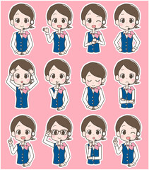 女性オペレーター　表情セット
