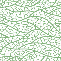 Fototapeta premium Vector seamless pattern of hand drawing of leaf veins. Chaotic abstract mesh texture.