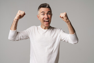 Portrait of happy smiling confident man isolated