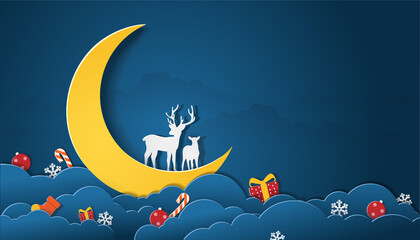 Christmas and happy new year with celebration.vector illustration