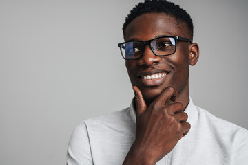 Confident young african man wearing smart white shirt