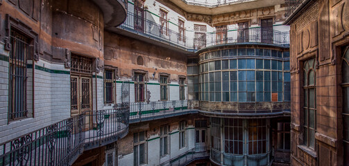 Old abandoned Adria palace in Budapest Hungary