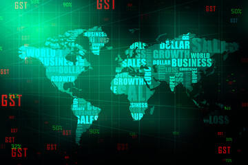 2d illustration world map abstract background