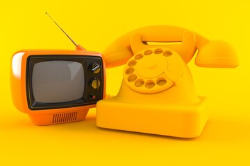 Communication background with tv