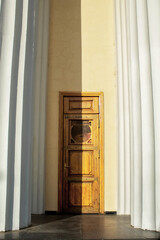 Old wooden entrance door in Chisinau, Moldova