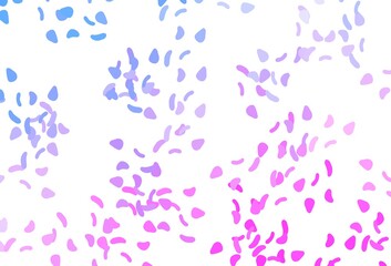 Light Pink, Blue vector pattern with chaotic shapes.