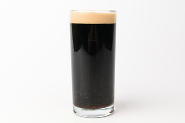 Dark beer on a white background
