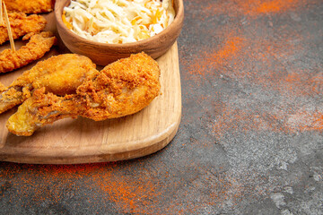 Crispy fried chicken drumsticks chicken menu view
