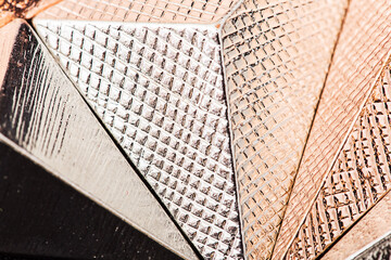 Macro texture of metallic pyramid