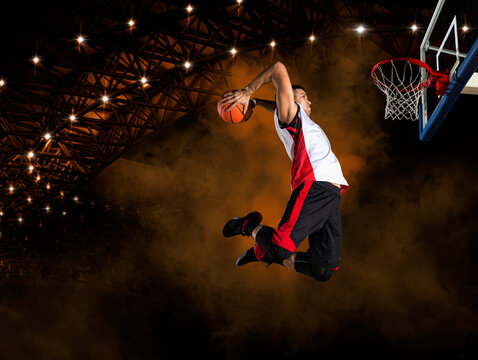 Basketball player players in action