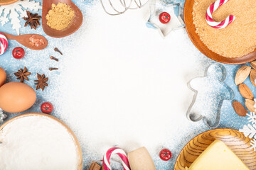 Fototapeta na wymiar Christmas cookie cooking background