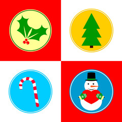 Christmas icons, Xmas symbols set, graphic design template, vector illustration