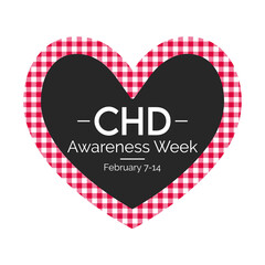 Vector illustration on the theme of Congenital Heart Defect Awareness Week observed each year during February 7–14 to promote awareness and education about congenital heart defects (CHDs).