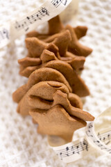 Different shaped gingerbread cookies 