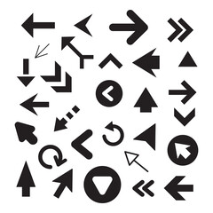 Arrow icon set isolated on background. Trendy vector collection. Different arrow icons in flat style. Creative arrows template for web site, app, graphic design, ui and logo. Arrow vector symbol