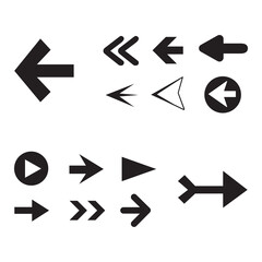 Arrow icon set isolated on background. Trendy vector collection. Different arrow icons in flat style. Creative arrows template for web site, app, graphic design, ui and logo. Arrow vector symbol