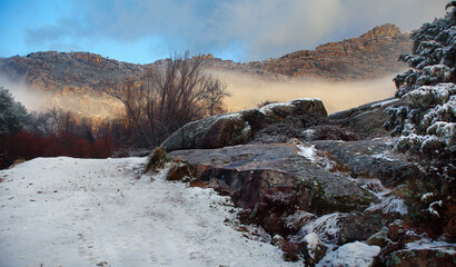 paisaje nevado en lamentaba  