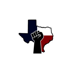 Texas map icon. Texas protest symbol isolated on white background