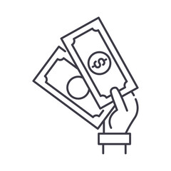Fototapeta premium Investment concept icon, linear isolated illustration, thin line vector, web design sign, outline concept symbol with editable stroke on white background.