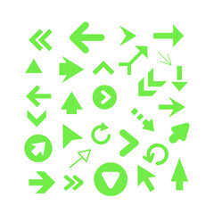 Arrow icon set isolated on background. Trendy vector collection. Different arrow icons in flat style. Creative arrows template for web site, app, graphic design, ui and logo. Arrow vector symbol