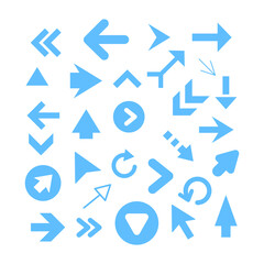 Arrow icon set isolated on background. Trendy vector collection. Different arrow icons in flat style. Creative arrows template for web site, app, graphic design, ui and logo. Arrow vector symbol