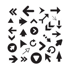 Arrow icon set isolated on background. Trendy vector collection. Different arrow icons in flat style. Creative arrows template for web site, app, graphic design, ui and logo. Arrow vector symbol