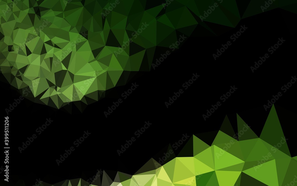 Wall mural dark green vector abstract polygonal texture.