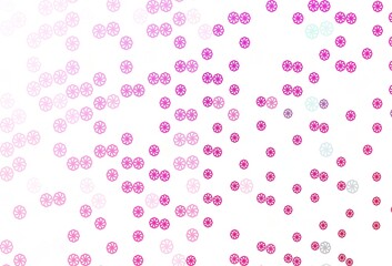 Light Pink vector cover with beautiful snowflakes.