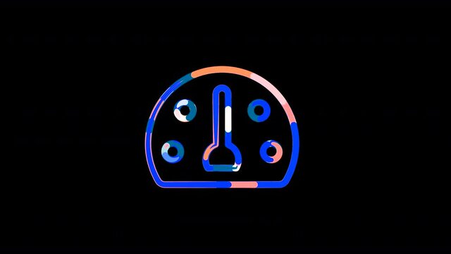 Circles gather in symbol tachometer average. After it crumbles in a line and moves to the camera. Alpha channel black