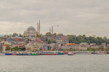 View of Istanbul from the gulf (Turkey)