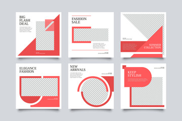 Modern Promotion Social Media Post Template Banners for Digital Marketing. Promo Brand Fashion. Stories. Vector Illustration
