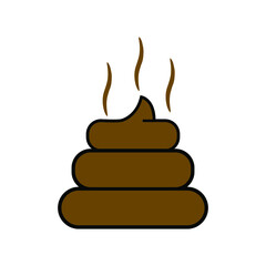 Brown shit on white background sign for design, vector illustration