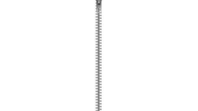Zipper (zip fastener) opening animation. Green background for background transparent use.