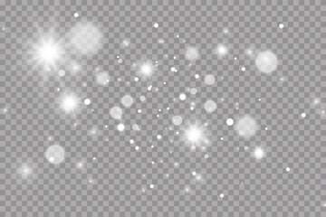 Sparks and golden stars glitter special light effect