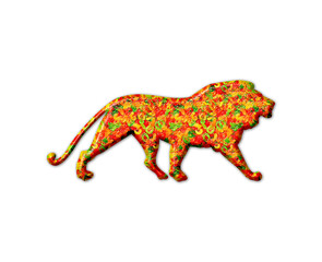 Lion wild zodiac astrology animal Jellybeans Yummy sweets Colorful illustration, jelly Icon logo symbol