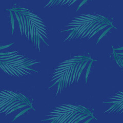 Fototapeta na wymiar Seamless pattern of palm leaves watercolour style. Floral bouquet vector pattern with small flowers and leaves, Elegant template for fashion prints