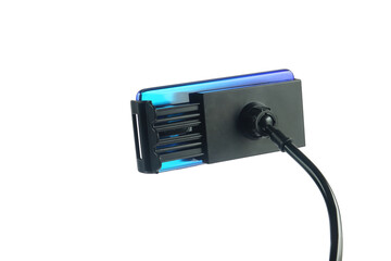 Flexible mobile phone holder on white background	
