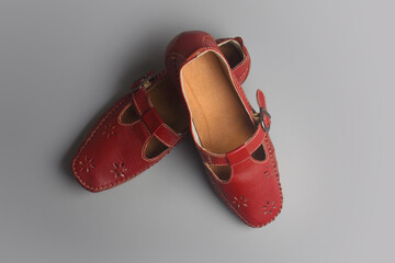 Indian made female's leather ballerina shoes