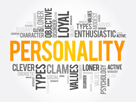 Personality word cloud collage , social concept
