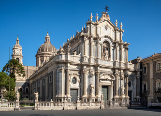 Fototapeta na wymiar Saint Agata Cathedral on Piazza del Duomo in Catania, Sicily
