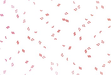 Light Red vector texture with musical notes.