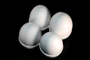 White raw chicken eggs