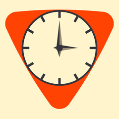 Mid century furniture clock retro vector illustration