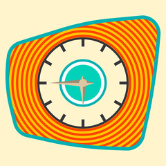 Mid century furniture clock retro vector illustration
