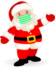 santa claus with mask vector - 399517869