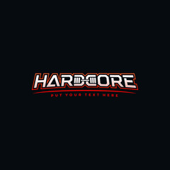 Hardcore logo. Modern logotype for gym or fitness