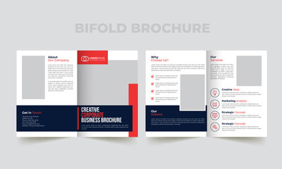 Fototapeta na wymiar Corporate Bifold Brochure Template Design
