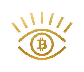 Fototapeta premium Gold Bitcoin Cryptocurrency Vector Symbol - Icon