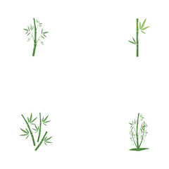 Set Bamboo Logo Template vector icon illustration design