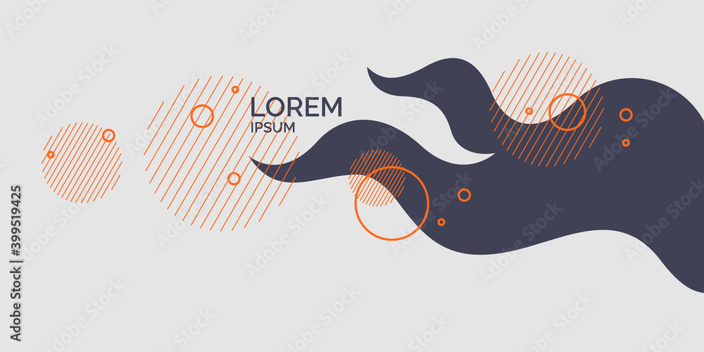 Poster poster with dynamic waves. vector illustration in minimal style. abstract background.